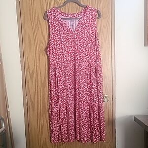 croft & barrow Pink Floral-Print Sleeveless Midi Dress